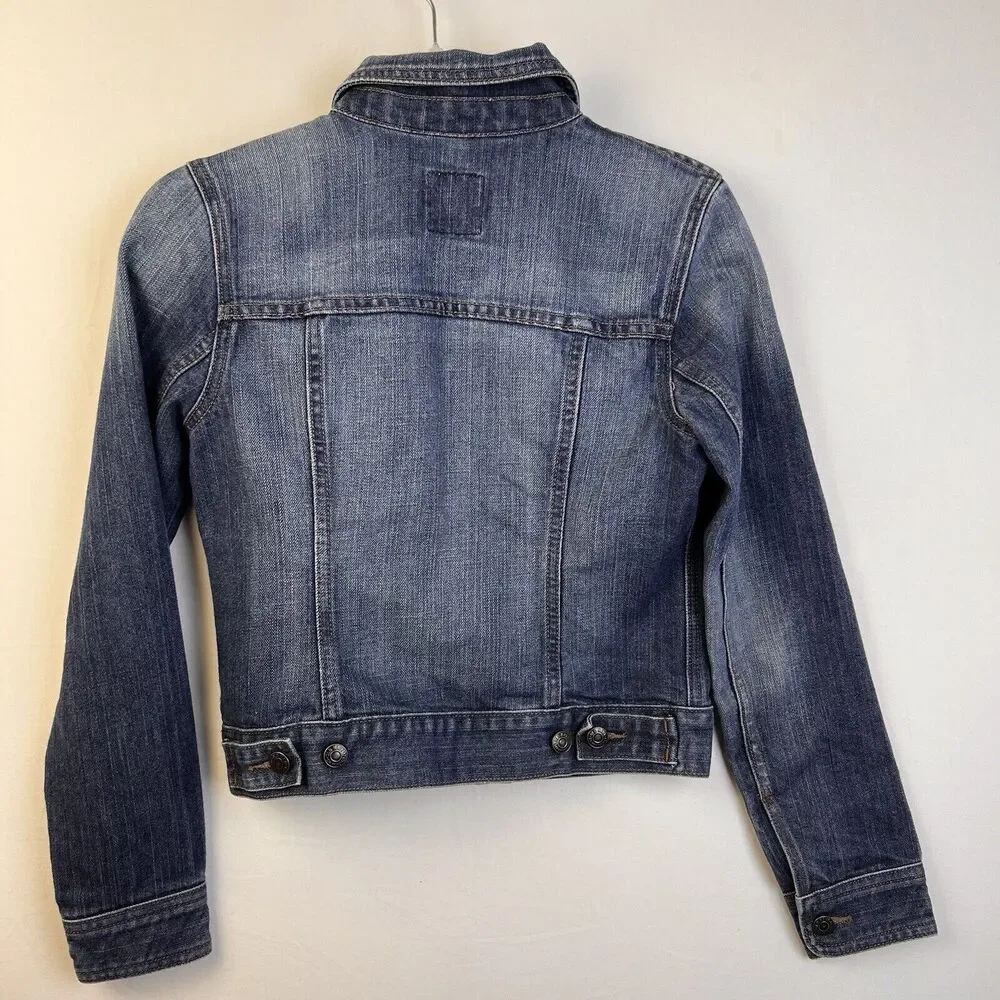 Old Navy Jean Jacket Women's Small Denim Western Utility Outdoors Cotton Casual - Picture 8 of 9